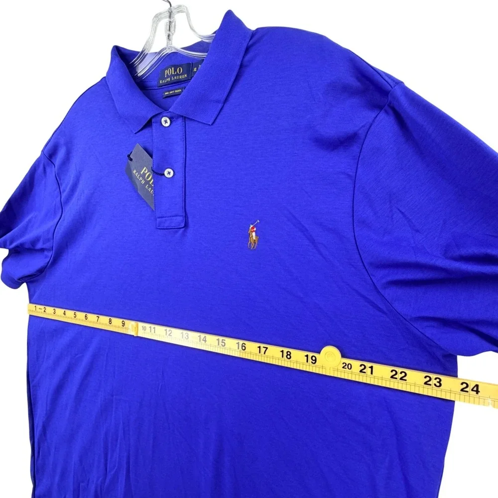 Polo Ralph Lauren Pima Soft Touch Shirt Men XL Rugby Royal Blue Flesh Pony NWT